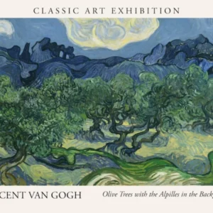 Olive Trees With The Alpilles In The Background, Vincent Van Gogh Poster