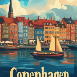 Aihrgdesign A Vintage Travel Poster Of Copenhagen