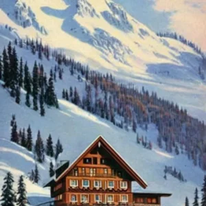 Oberstdorf, Germany Ski Resort Vintage Landscape 1 Skiing Poster