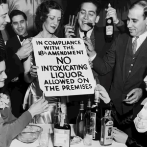No Intoxicating Liquor, 18th Amendment, End of Prohibition Black and White Vintage Photo