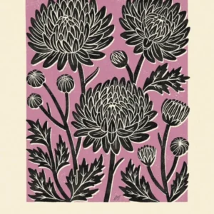 Rustic November Birth Flower Chrysanthemum Black Purple
