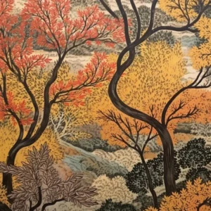 Black Willow 5 Vintage Autumn Tree Print