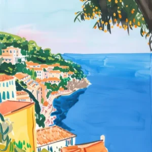Travel Poster Happy Places Positano 3