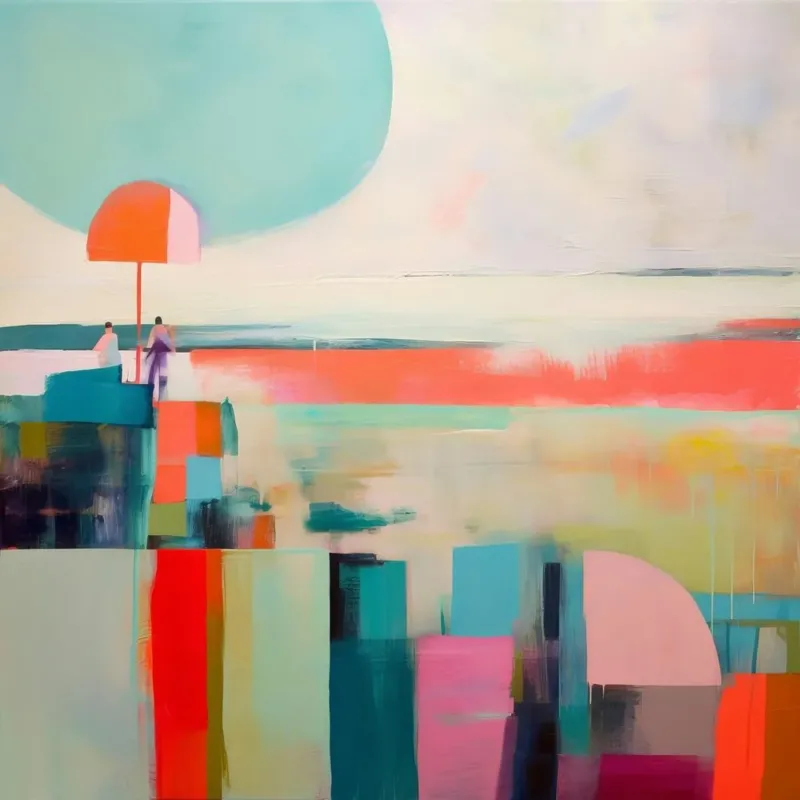 Summer Vibes Color Block Modern Beach Art 12