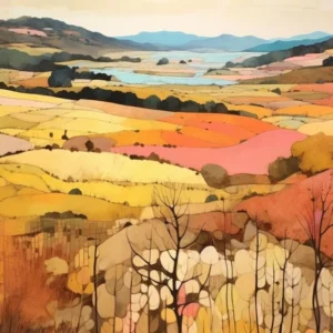 Autumn National Park Painting Atlantic Islands Of Galicia National Park Spain 2