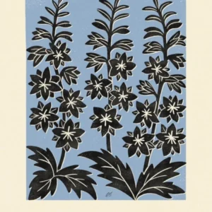 Rustic July Birth Flower Larkspur Black Blue