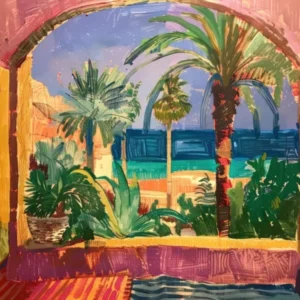 Mallorca From The Window View Painting 2