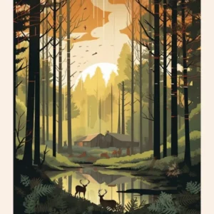 Forest Of Dean Midcentury Travel Poster