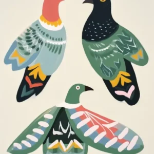 Folk Style Bird Painting Pigeon 3