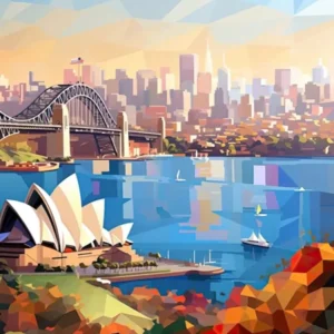 Sydney, Australia, Geometric Illustration 4 Poster