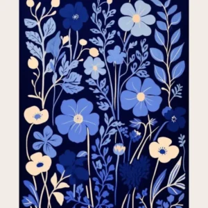 Blue Flower Market Poster Gypsophila 1