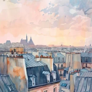 Paris Rooftops Morning Skyline 1