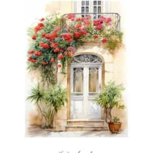 Haifa, Israel Mediterranean Doors Watercolour Painting 1 Poster