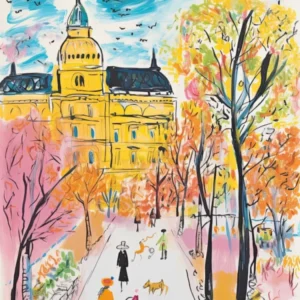 Vienna, Dreamy Storybook Illustration 4