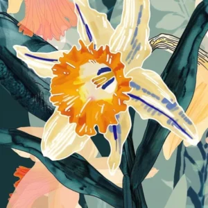 Colourful Flower Illustration Daffodil 2