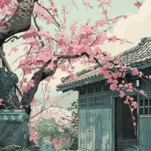 Kyoto Japan 1 Retro Illustration