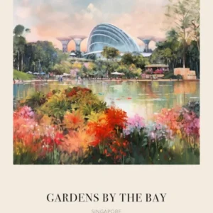 Gardens By The Bay Singapore 3 Vintage Cezanne Inspired Poster