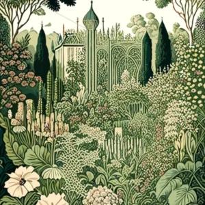 Mirabell Palace Gardens, Austria Vintage Botanical