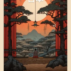 Koya San, Japan Vintage Travel Art 1 Poster
