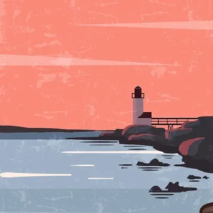 Massachusetts, USA — Retro travel minimalist poster