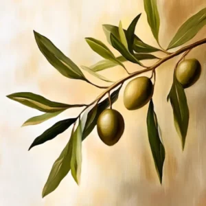 Olive Branch Wall Art Mediterranean Botanical Print, Rustic Farmhouse Decor, Nature Painting