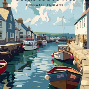 Charlestown Cornwall England Digital Travel Art