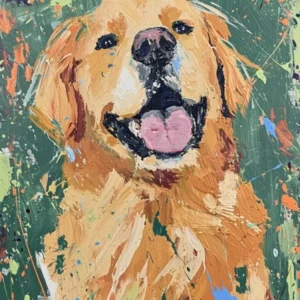 Golden Retriever Acrylic Painting 10