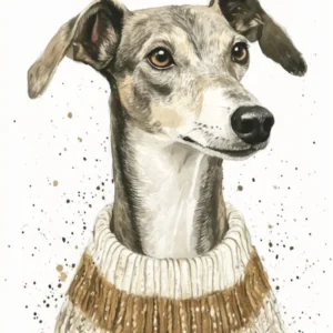 Whippet In Winter Woolly Jumper