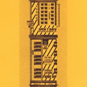 Barbershop Black On Orange Risograph