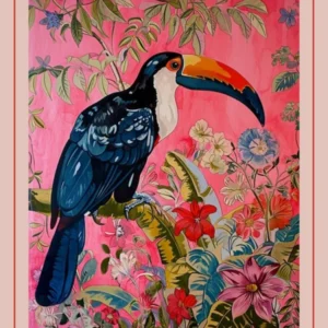 Floral Animal Painting Toucan 1 Poster