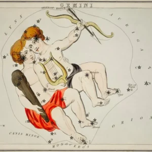 Sidney Hall’s (1831), Astronomical Chart Illustration Of The Zodiac Gemini
