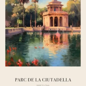 Parc De La Ciutadella Barcelona Spain 2 Vintage Cezanne Inspired Poster