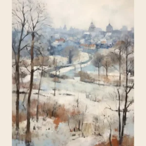 Winter City Park Poster Hampstead Heath London 1
