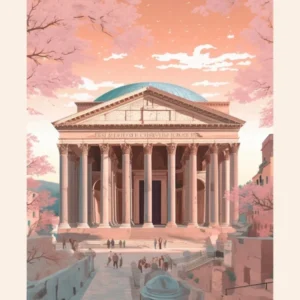 The Pantheon Rome Italy Travel Poster