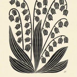 Rustic May Birth Flower Lily Of The Valley Black Cream