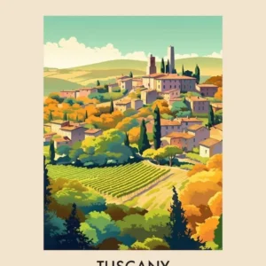 Tuscany Italy 1 Vintage Travel Poster