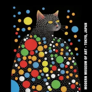 Yayoi Kusama Dots Inspired Cat Poster