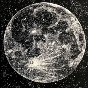 La Luna - Vintage Engraving of The Full Moon - Goddess Pagan Witchcraft Space Poster Wall Decor Witchy Cool Dark Aesthetic, Gothic Metal Beautiful