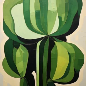 Modern Abstract Cactus Painting Acanthocalycium Cactus 1