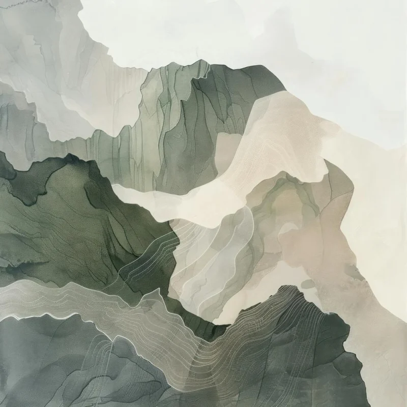 Japanese Watercolour Of Mount Ibuki 4