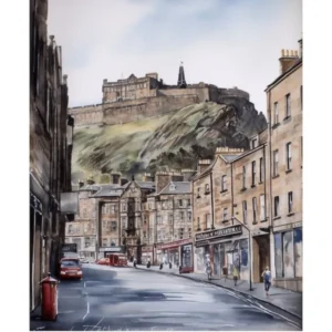 Edinburgh Scotland Watercolour Travel Poster 2
