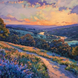 Western Sunset Landscapes Texas Hill Country 1