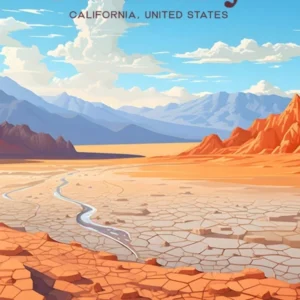 Death Valley California Nature Modern Travel Illustration