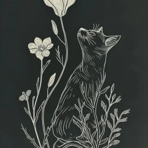 Turkish Van Cat Minimalist Illustration 1