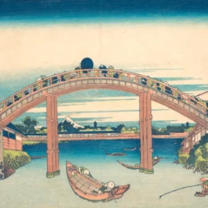 Under The Mannen Bridge At Fukagawa (Fukagawa Mannenbashi Shita), Katsushika Hokusai
