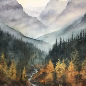 Autumn Forest Landscape Banff National Park Canada 1