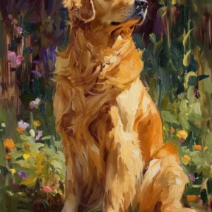 Golden Retriever Acrylic Painting 1