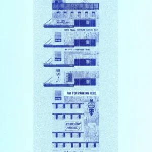 Old South Pawnshop Blue On Light Blue Risograph