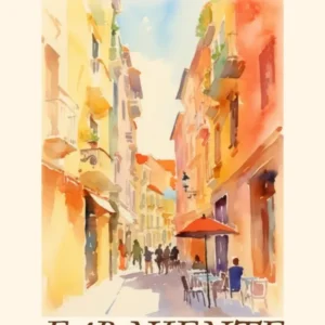 Il Dolce Far Niente Rome, Italy Watercolour Streets 7 Poster
