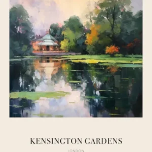 Kensington Gardens London United Kingdom Vintage Cezanne Inspired Poster